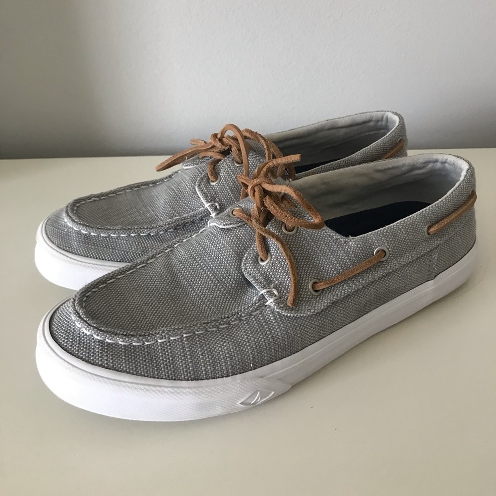 Grey Sperry Top Sider Boat Shoes